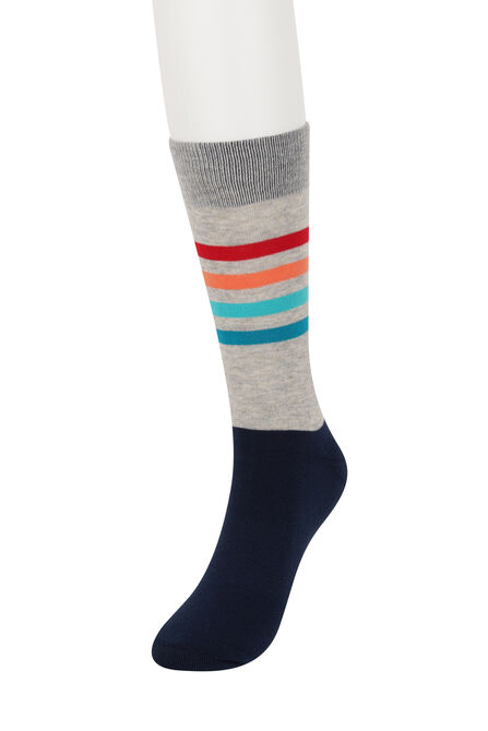 Navy Striped Socks, Navy view# 1