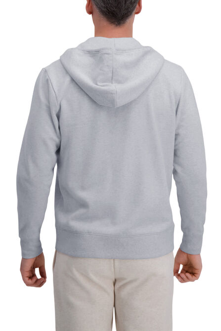 Full Zip Solid Fleece Hoodie Sweatshirt, Heather Grey view# 2