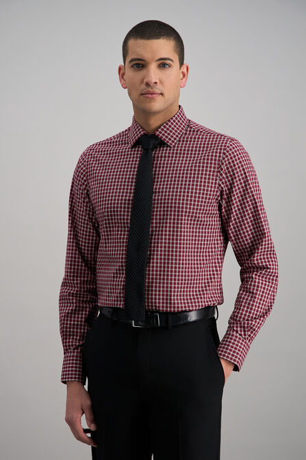 Premium Comfort Dress Shirt -  Dark Red Check, Red view# 2