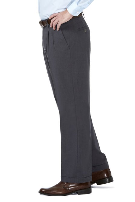 J.M. Haggar Premium Stretch Suit Pant - Pleated Front, Dark Heather Grey view# 2