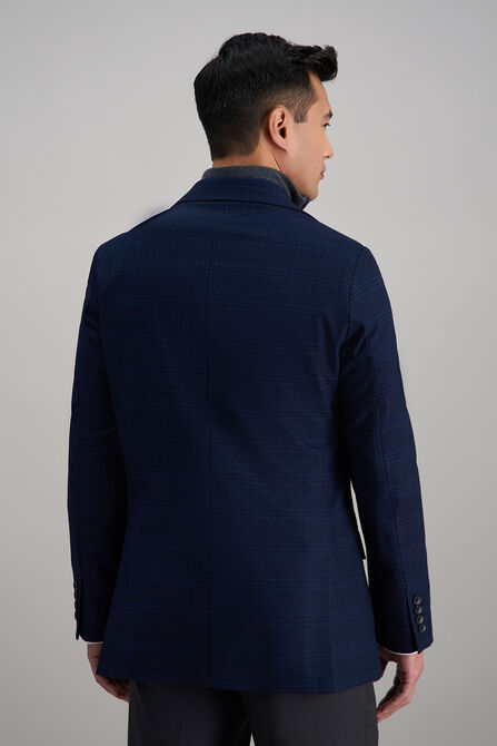 J.M. Haggar Large Tonal Plaid Sport Coat, Navy view# 4