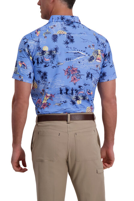 Hula Pineapple Floral Shirt, Delta Blue view# 2