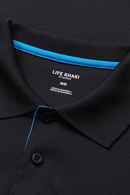Life Khaki&trade; Solid Short Sleeve Polo, Black view# 5