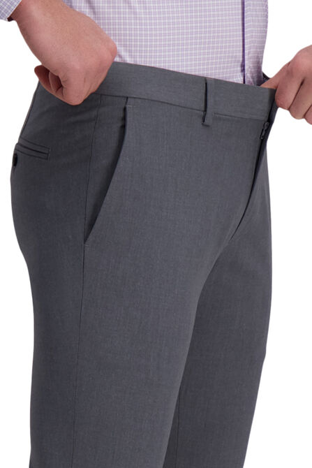 J.M. Haggar 4-Way Stretch Suit Pant - Plain Weave, Heather Grey view# 4