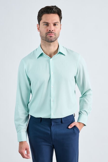 Smart Wash&reg; Dress Shirt - Teal, Teal view# 1