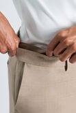 Premium Comfort Tonal Plaid Dress Pant, Taupe view# 6