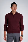 Long Sleeve Zip Sweater, Sangria view# 1