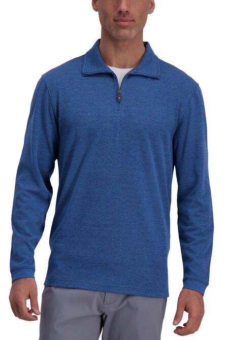 Quarter Zip Rib Knit Sweater,  view# 3