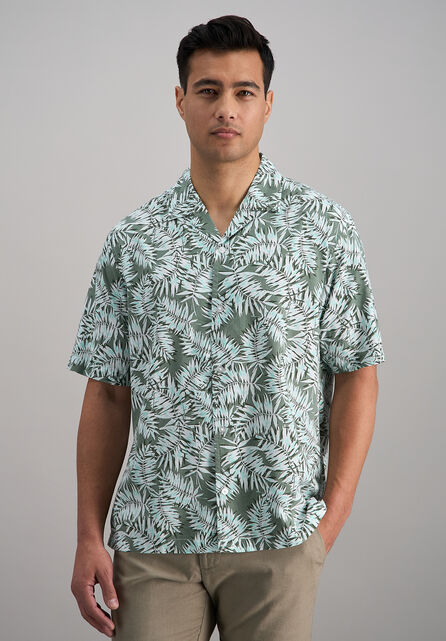 Short Sleeve Camp Shirt, White