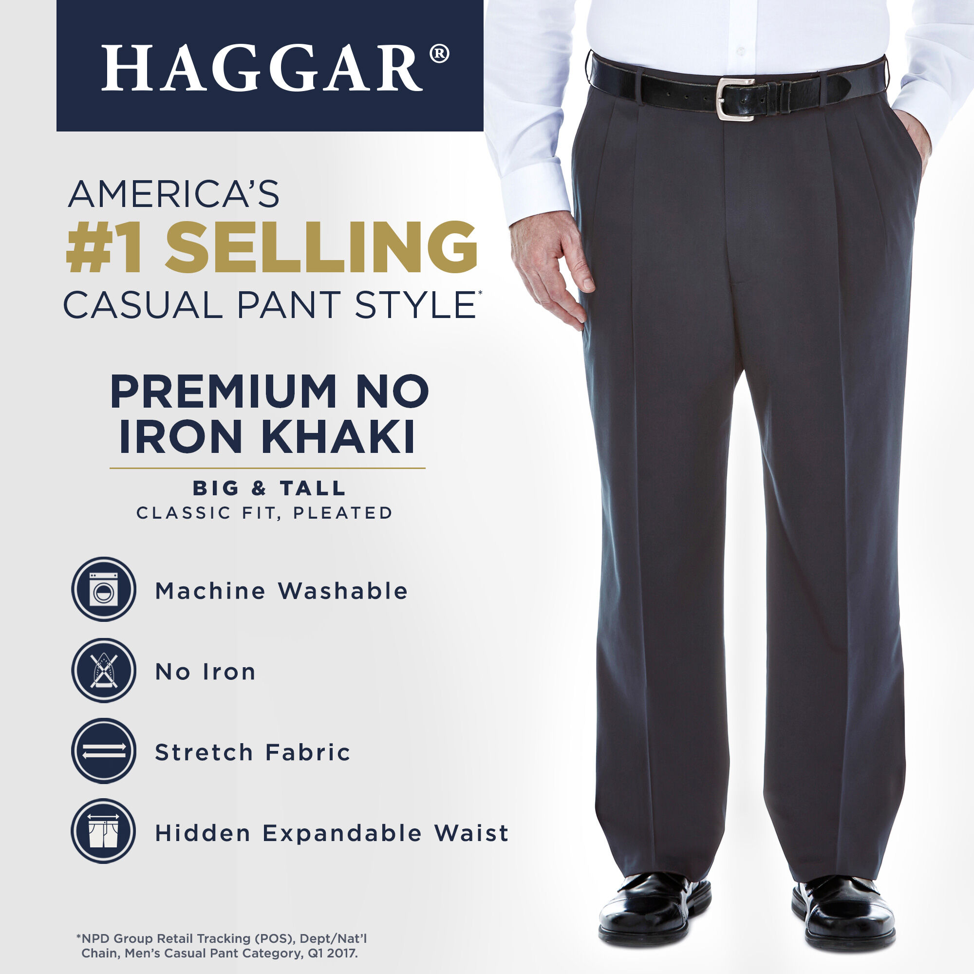 Big & Tall Premium No Iron Khaki