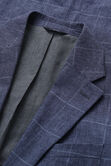 Big &amp; Tall J.M. Haggar Plaid Windowpane Linen Sport Coat, Chambray view# 4