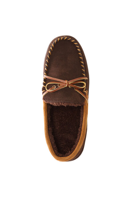 Genuine Suede Moccasin, Brown view# 3