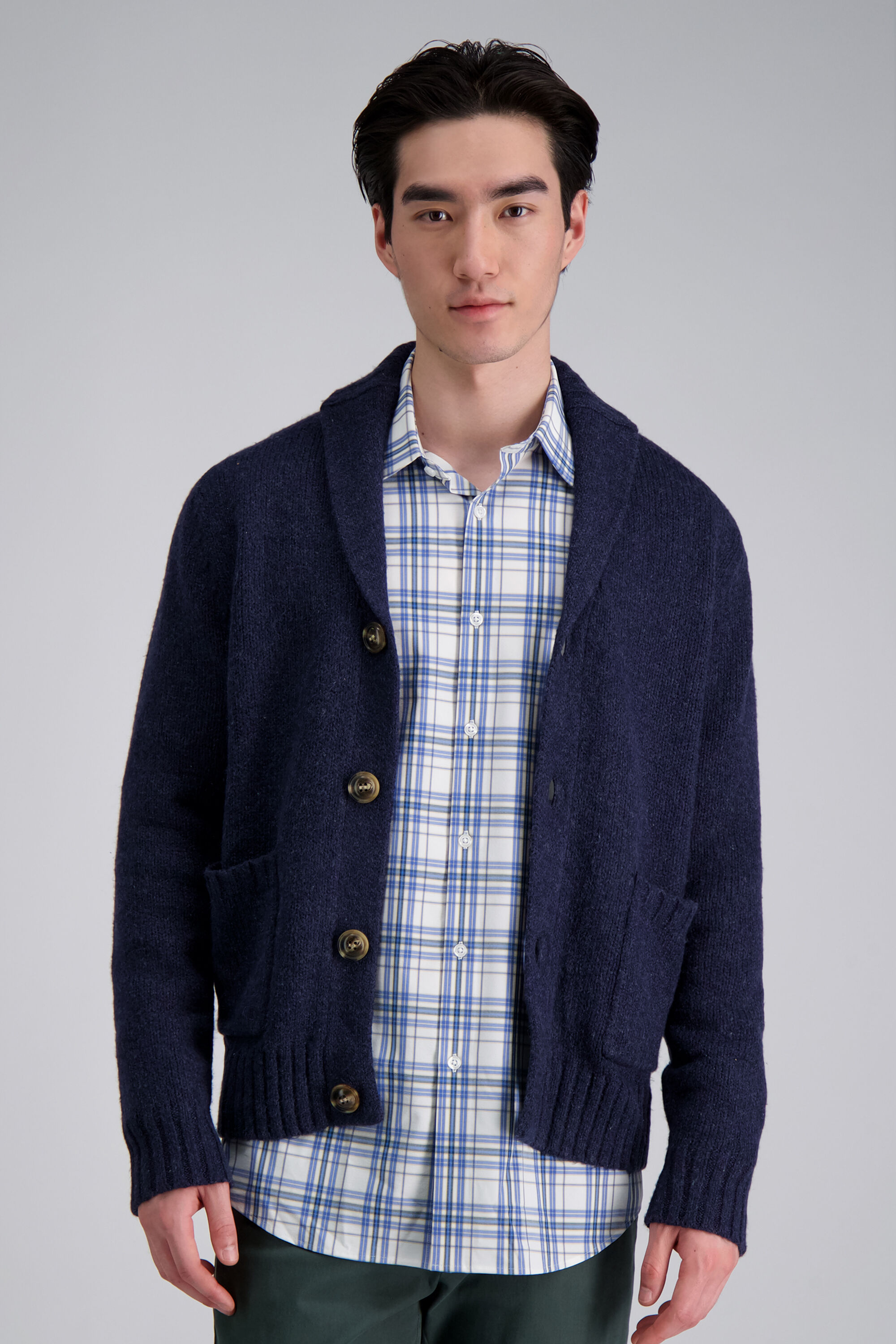 Navy long sleeve cardigan on sale
