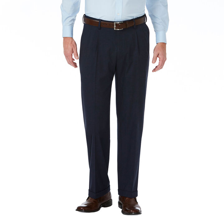 J.M. Haggar Premium Stretch Suit Pant - Pleated Front, Dark Navy open image in new window