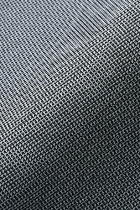 Premium Comfort Quarter Zip Houndstooth Polo, Black view# 6