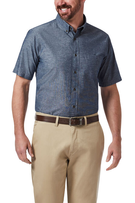 Chambray Button Down Shirt, Navy view# 1