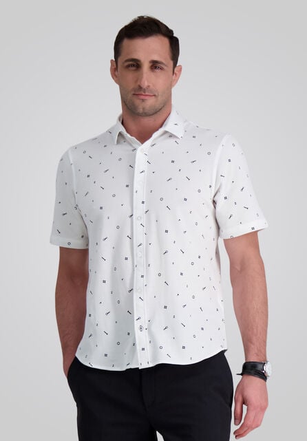 Short Sleeve Pique Shirt, White