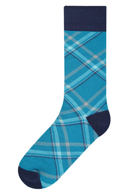Bias Plaid Socks, Turquoise view# 1
