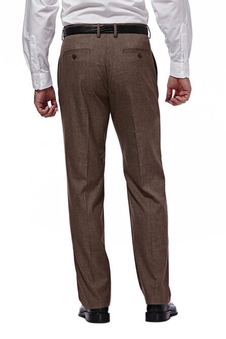 J.M. Haggar Premium Stretch Suit Pant - Flat Front, Chocolate view# 3