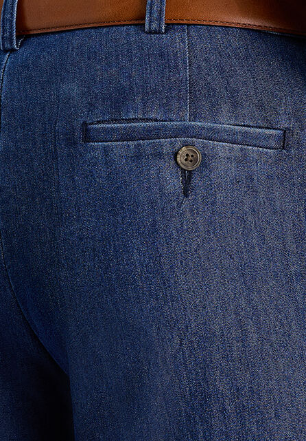 Stretch Denim Trouser, Medium Blue