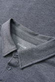 Long Sleeve 2-Color Pique Polo, Med Grey view# 4