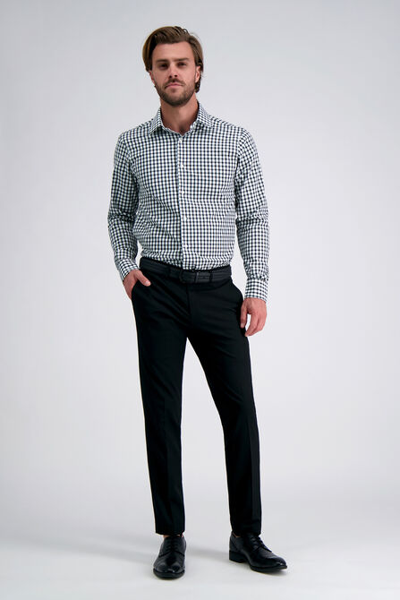 Smart Wash&trade; Dress Shirt - Black Check, Black / Charcoal view# 4