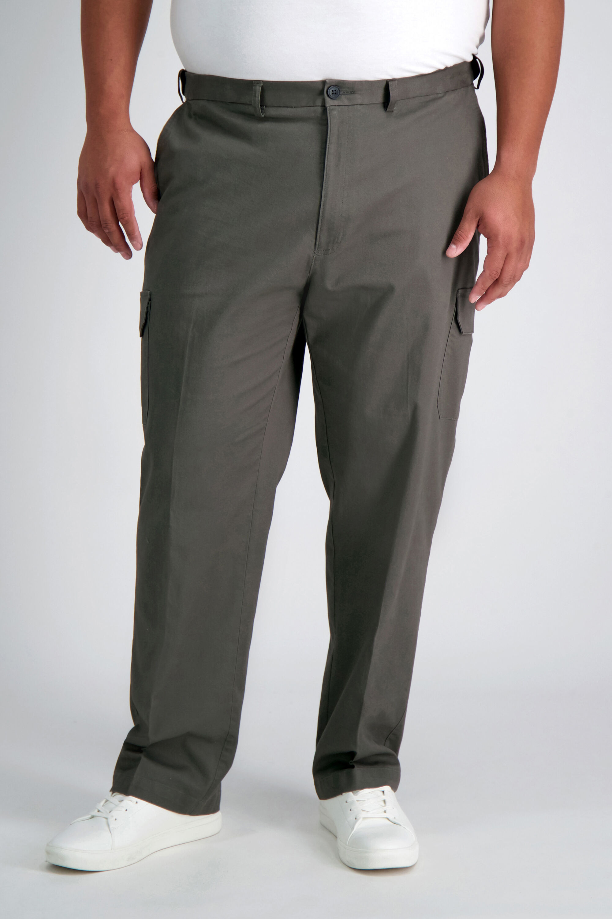 ELANHOOD Grey And Cream Formal Trouser For Men