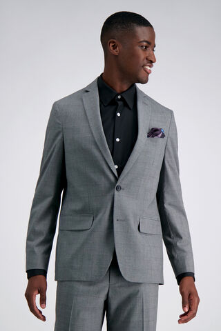 J.M. Haggar Glen Plaid Suit Jacket, Med Grey