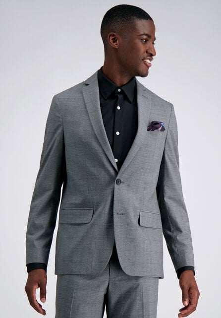 J.M. Haggar Glen Plaid Suit Jacket, Med Grey
