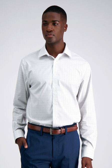 Premium Comfort Performance Cotton Dress Shirt - Grey Plaid,  view# 1