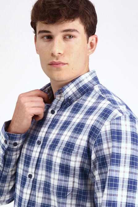Long Sleeve Brushed Cotton Plaid Shirt ,  view# 4