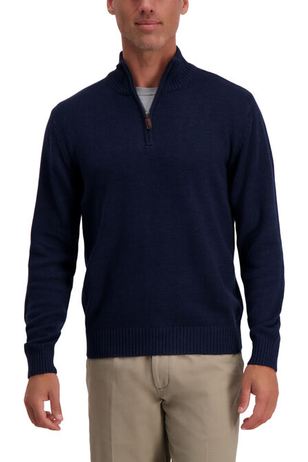 Contrast Neck Quarter Zip,  Deep Sea view# 1