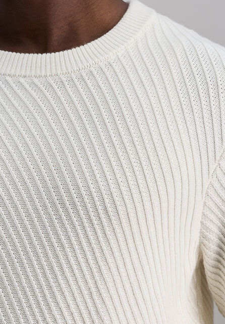 Long Sleeve Crewneck Sweater, Winter White