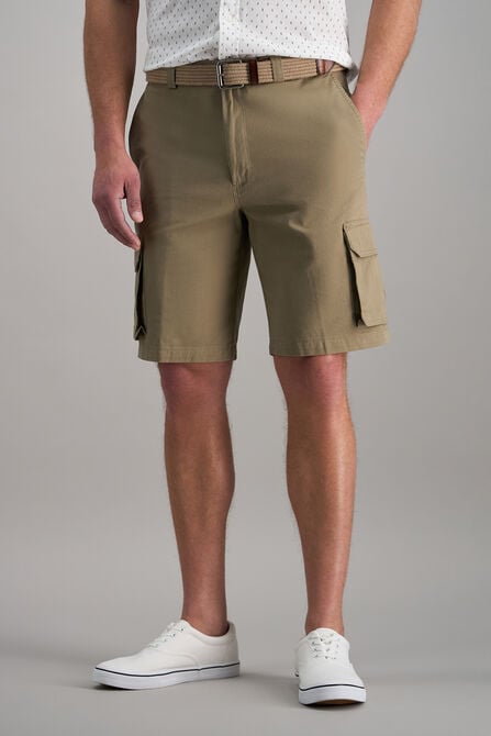 Stretch Cargo Short with Tech Pocket, Khaki view# 1