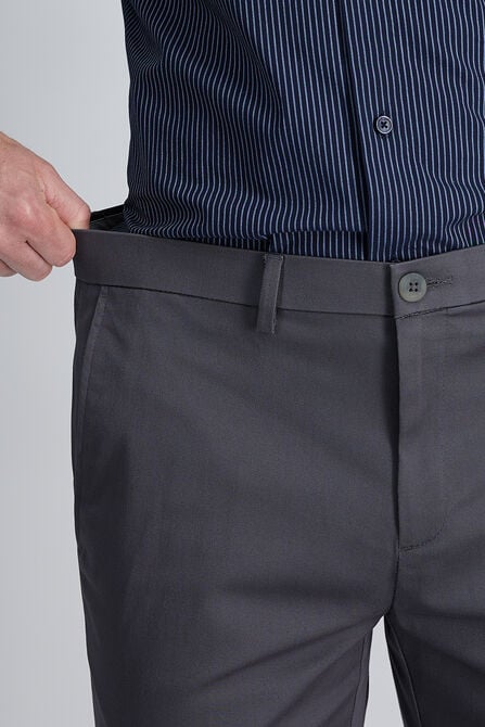 Wrinkle Free Performance Khaki Pant, Dark Grey view# 6