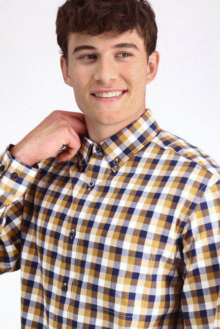 Long Sleeve Brushed Cotton Plaid Shirt,  view# 4