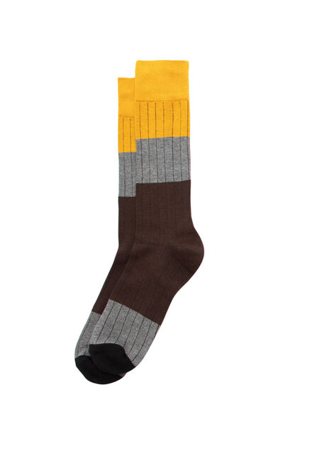 Colorblock Rib Socks, Khaki view# 1