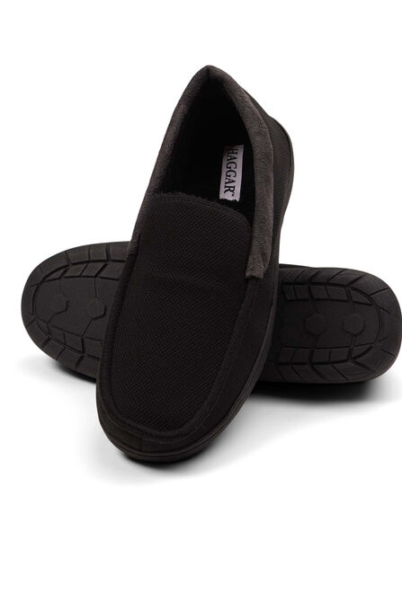 Textured Venetian Slippers, Black view# 1