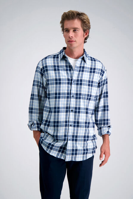 Long Sleeve Flannel Shirt, Light Blue view# 1