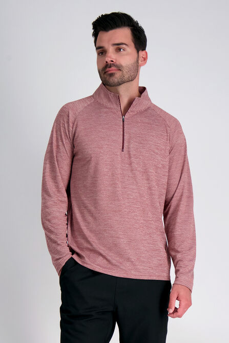 Quarter Zip Shirt, Heather Burgundy view# 1