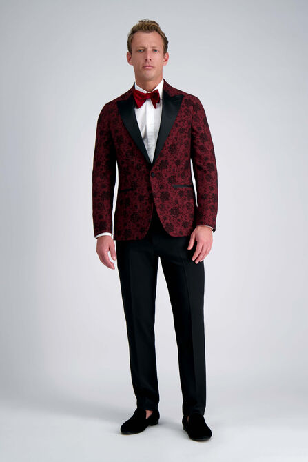 J.M. Haggar Floral Jacquard Sport Coat, Heather Burgundy view# 3