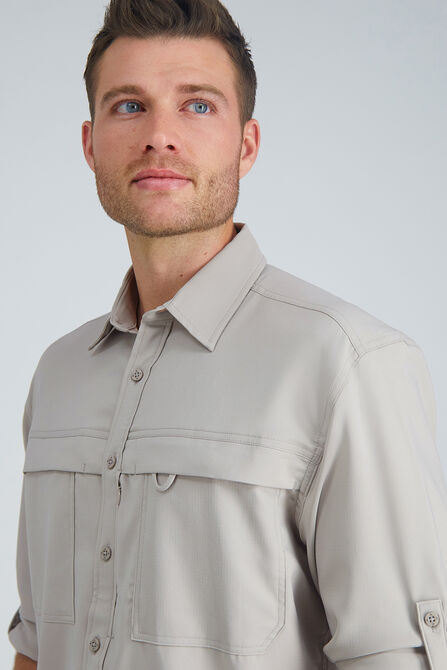 The Active Series&trade; Long Sleeve Solid Hike Shirt, Light Grey view# 4