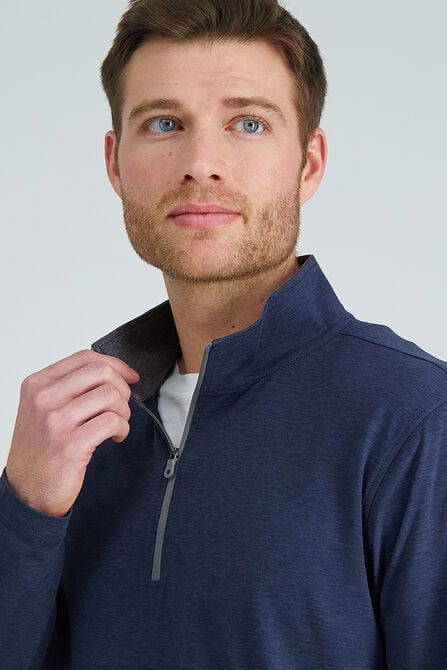 The Active Series&trade; Quarter Zip Heather Jersey, Heather Navy view# 4