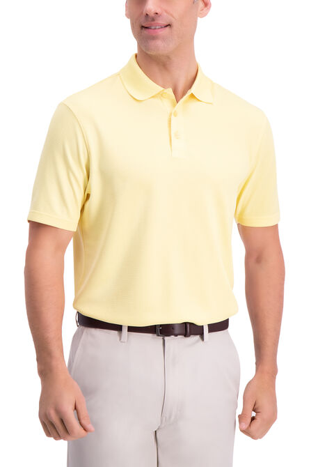 Waffle Texture Golf Polo, Black view# 1