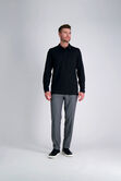 Long Sleeve 2-Color Pique Polo, Black view# 3