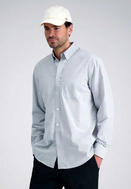 Long Sleeve Poplin Shirt, Light Grey