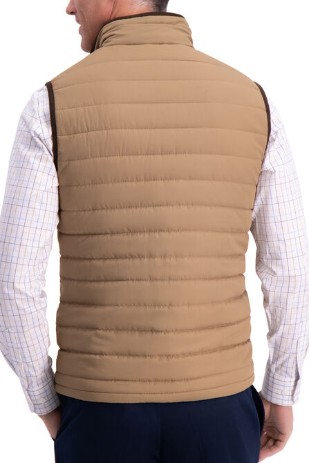 Channel Quilted Vest, Medium Beige view# 2