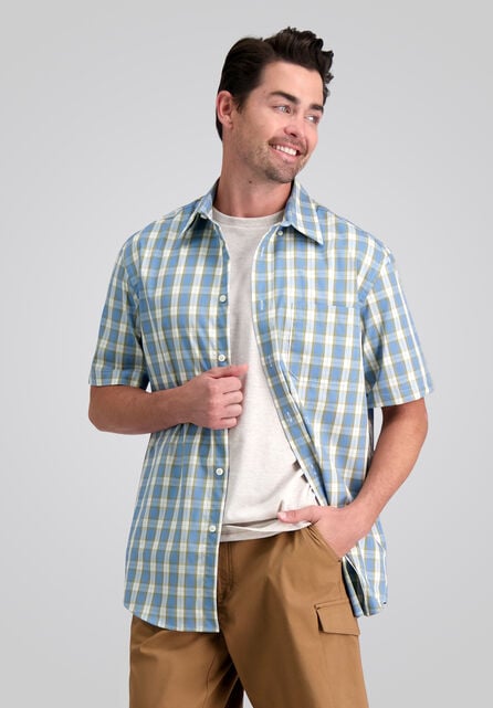 Plaid Button Down Shirt, Turquoise