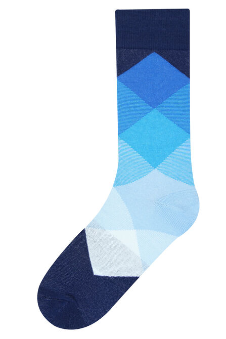 Bright Blue Argyle Socks, BLUE view# 1