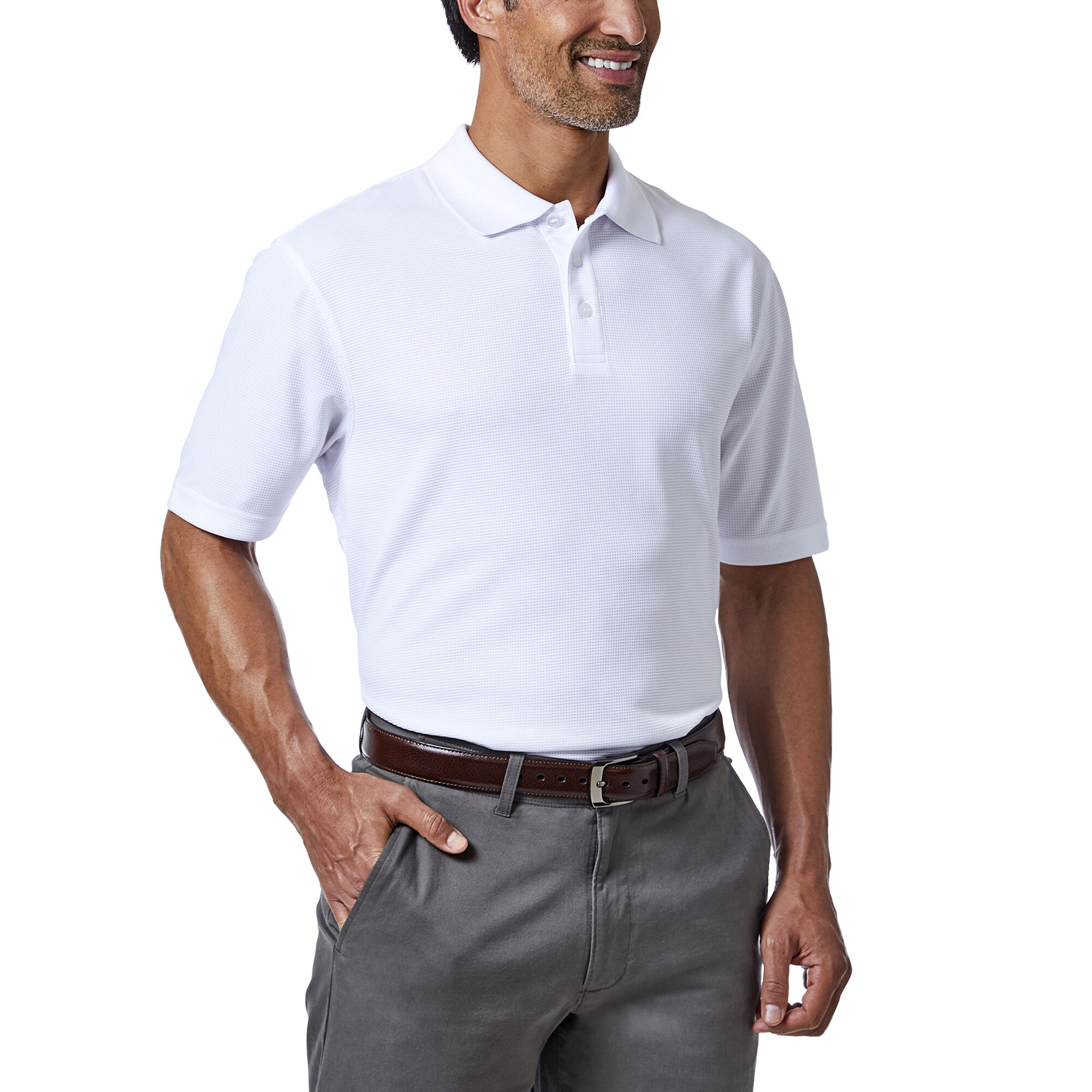 Haggar Cool 18 Golf Polo White (027197 Clothing Shirts & Tops) photo